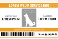 Service Dog Id Card Templates | Microsoft Word Id Card Templates with Best Service Dog Certificate Template
