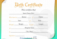 Simple Birth Certificate Template In Bright Turquoise, Neon within Puppy Birth Certificate Template