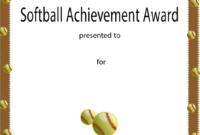 Softball Certificate Award $2.50 | Softball Awards, Awards with regard to Fresh Printable Softball Certificate Templates