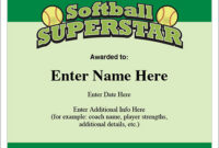 Softball Superstar Certificate – Award Template | Fastpitch inside Printable Softball Certificate Templates