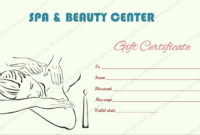 Spa Gift Certificate Templates in Free Spa Gift Certificate Templates For Word