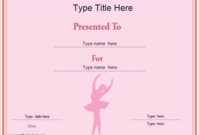 Sports Certificates – Ballet Certificate Template for Unique Ballet Certificate Template