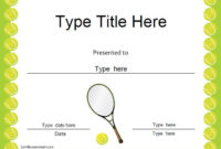 Sports Certificates – Tennis Award Certificate | Tennis for Tennis Achievement Certificate Template
