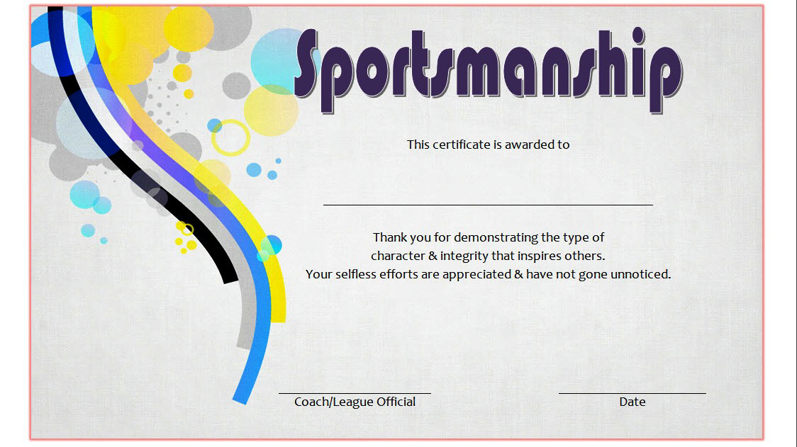 Star Sportsmanship Certificate Template Free 3 In 2020 throughout Sportsmanship Certificate Template