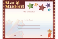 Star Student Certificate Printable Certificate | Student intended for Star Student Certificate Template