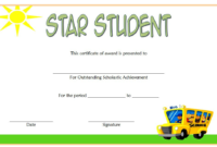 Star Student Certificate Template Free 4 | Student for Student Council Certificate Template 8 Ideas Free