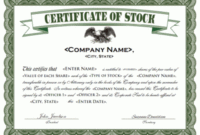 Stock Certificate Template | Certificate Templates, Stock with regard to Unique Editable Stock Certificate Template