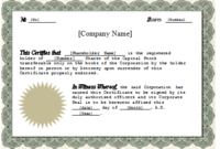 Stock Certificate Template Word (1) | Professional Templates inside Best Ownership Certificate Templates