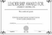 Student Council Certificate Template Free Luxury Student inside Student Council Certificate Template