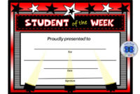 Student Of The Week Certificate, Editable Pdf Student Of The Week Award,  Certificates, Printables, Classroom Certificates in Student Of The Week Certificate