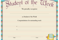 Student Of The Week Certificate Printable Certificate pertaining to Student Of The Week Certificate Templates