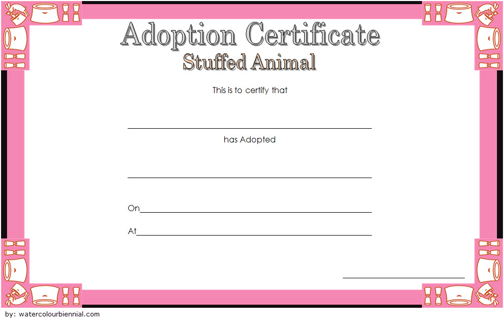 Stuffed Animal Adoption Certificate Template Free | Adoption for Unique Pet Adoption Certificate Editable Templates