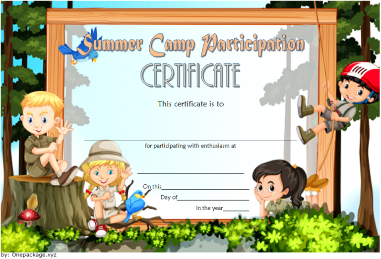 Summer Camp Participation Certificate Free Printable 3 Di 2020 With Regard To Certificate For Summer Camp Free Templates 2020 768x523 