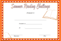 Summer Reading Challenge Certificate Free Printable 1 In with Summer Reading Certificate Printable