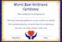 Surprise Your Girlfriend Using These 16+ Best Girlfriend intended for Fresh Best Girlfriend Certificate Template