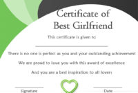 Surprise Your Girlfriend Using These 16+ Best Girlfriend with Best Girlfriend Certificate Template