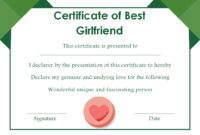 Surprise Your Girlfriend Using These 16+ Best Girlfriend with regard to Best Girlfriend Certificate Template