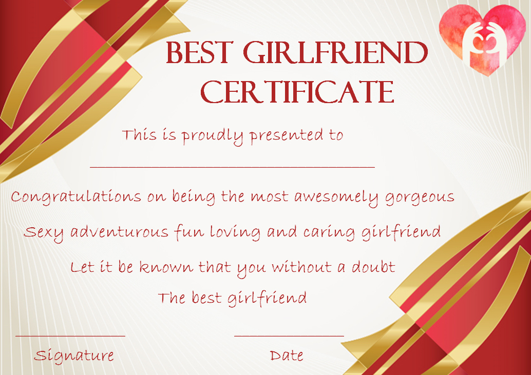 Surprise Your Girlfriend Using These 16+ Best Girlfriend within Best Girlfriend Certificate 10 Love Templates