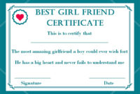 Surprise Your Girlfriend Using These 16+ Best Girlfriend within Best Girlfriend Certificate Template