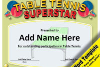 Table Tennis Award, Editable Word Template, Printable with regard to Table Tennis Certificate Templates Editable
