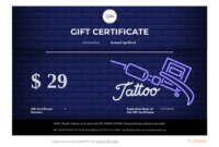 Tattoo Gift Certificate Template – Pdf Templates | Jotform pertaining to Fresh Tattoo Certificates Top 7 Cool Free Templates