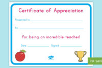 Teacher Appreciation Certificate (Teacher Made) in Teacher Appreciation Certificate Free Printable