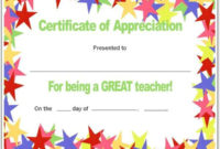 Teacher Appriecation Certificates | Stars Teacher'S with regard to Teacher Appreciation Certificate Templates