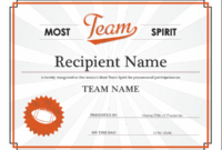 Team Spirit Award Certificate in Free Teamwork Certificate Templates