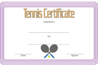 Tennis Award Certificate Template Free 1 In 2020 inside Fresh Printable Tennis Certificate Templates 20 Ideas
