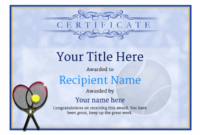 Tennis Certificate Template Free (7) – Templates Example with Unique Table Tennis Certificate Templates Editable