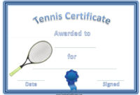 Tennis Certificate Template Free In 2020 | Certificate for Fresh Printable Tennis Certificate Templates 20 Ideas