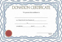 Thank You For Your Donation Certificate Template Free 5 In throughout Donation Certificate Template Free 14 Awards