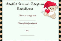 Toy Adoption Certificate Template : 13+ Free Word Templates pertaining to Stuffed Animal Adoption Certificate Template Free
