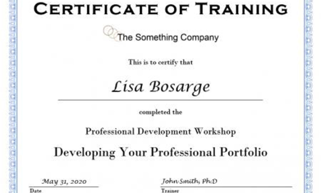 Training Certificate Template Word Format 7 - Best Templates within Physical Fitness Certificate Template 7 Ideas