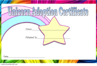 Unicorn Adoption Certificate Free Printable (Fantasy Design throughout Unicorn Adoption Certificate Templates