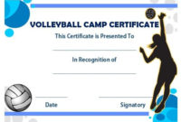 Volleyball Camp Certificate | Award Template, Volleyball with Unique Volleyball Certificate Template Free