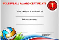 Volleyball Certificate Sample | Templates Printable Free intended for Volleyball Tournament Certificate