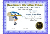 Volleyball Certificates inside Best Volleyball Participation Certificate