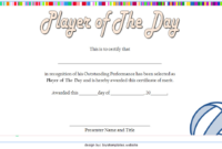 Volleyball Player Of The Day Certificate Template Free In for Best Player Of The Day Certificate Template Free