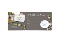 Wedding Planner Gift Certificate Template Design with Fresh Wedding Gift Certificate Template