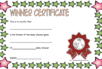 Winner Baby Shower Game Certificate Free Printable 2 | Baby in Unique Baby Shower Game Winner Certificate Templates