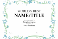 World'S Best Award Certificate pertaining to Worlds Best Boss Certificate Templates Free