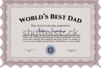 Worlds Best Dad Certificate Template Stock Vector (Royalty regarding Best Dad Certificate Template