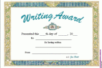 Writing Award Certificate Lessons, Worksheets And Activities intended for Fresh Writing Competition Certificate Templates