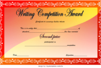Writing Contest Winner Certificate Template Free 2 In 2020 regarding Writing Competition Certificate Templates