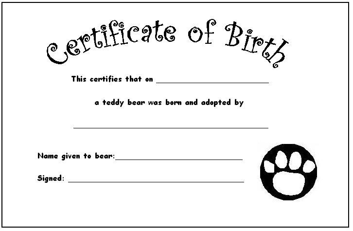 Your Teddy'S Certificate Of Birth | Birth Certificate with Amazing Teddy Bear Birth Certificate Templates Free